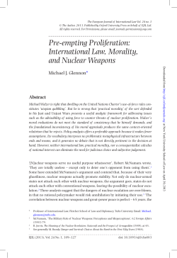 Pre-empting Proliferation: International Law, Morality, and Nuclear