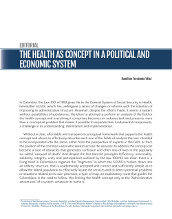 the health as concept in a political and economic system