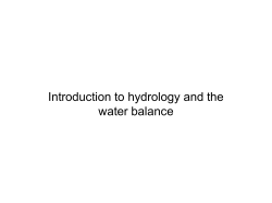 Introduction to hydrology and the water balance