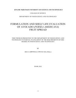 FORMULATION AND SHELF LIFE EVALUATION OF AVOCADO