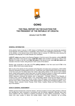 THE FINAL REPORT ON THE ELECTION FOR THE PRESIDENT OF