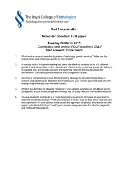 Molecular genetics past papers paper 1