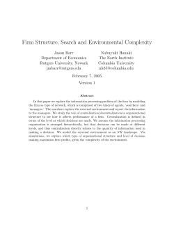 Firm Structure, Search and Environmental Complexity