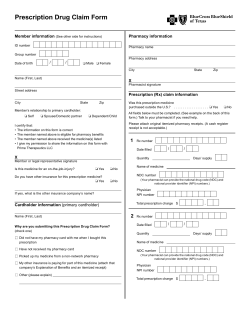 Prescription Drug Claim Form