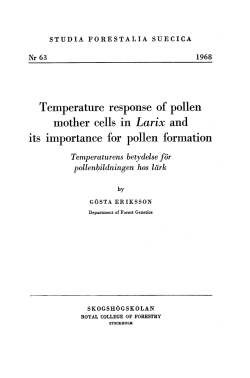Temperature response of pollen mother cells in