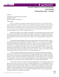 Topics Scenario HE JUST NEEDS A LITTLE DISCIPLINE CASE