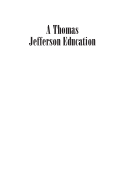 A Thomas Jefferson Education - The Center for Social Leadership