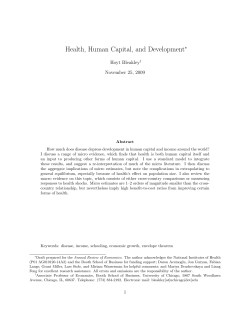 Health, Human Capital, and Development