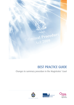 Best Practice Guide - Magistrates` Court of Victoria