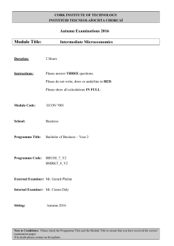 BMRKT_8_Y2 ECON7001 Intermediate Microeconomics