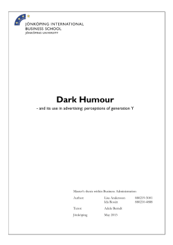 Dark Humour: and its use in advertising: perceptions of generation Y