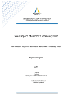 Parent-reports of children`s vocabulary skills