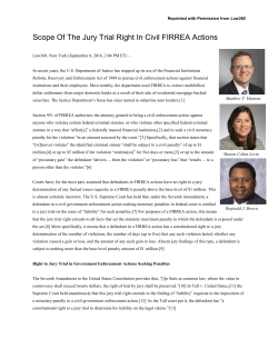Scope Of The Jury Trial Right In Civil FIRREA Actions