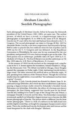 Abraham Lincoln`s Swedish Photographer