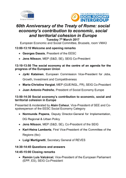 60th Anniversary of the Treaty of Rome: social economy`s