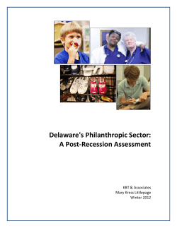 Delaware`s Philanthropic Sector: A Post
