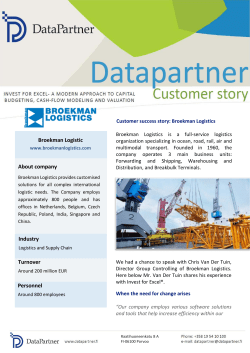 Broekman Logistic About company Industry Turnover