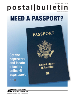 Postal Bulletin 22445 - Jully 7, 2016