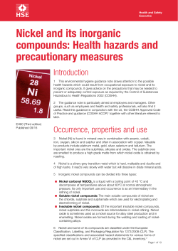 Nickel and its inorganic compounds: Health hazards and