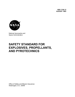 safety standard for explosives, propellants, and pyrotechnics