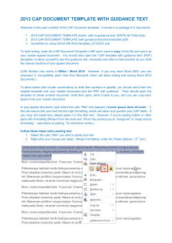 2013 cap document template with guidance text - Sign In