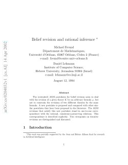 Belief Revision and Rational Inference