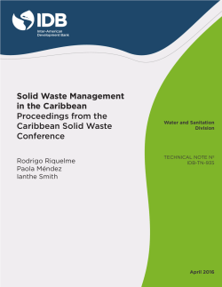 Solid Waste Management in the Caribbean Proceedings from the