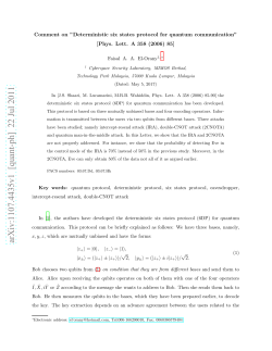 Comment on" Deterministic six states protocol for quantum