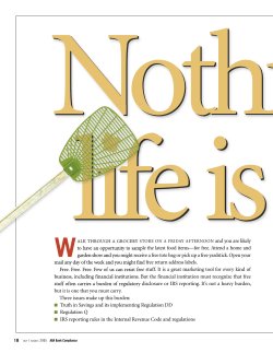 Nothing In Life Is Free - American Bankers Association
