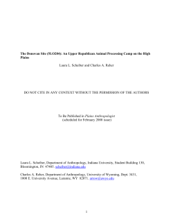 Donovan Plains Anthropologist article