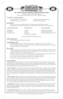 The Auditory Memory, Integration, and Discrimination Game