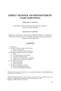 Energy Transfer and Photosynthetic Light Harvesting