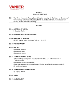 REVISED BOARD OF DIRECTORS 322 The Three Hundredth