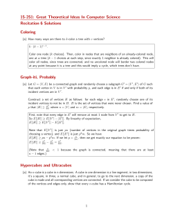 15-251: Great Theoretical Ideas In Computer Science Recitation 6