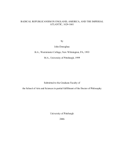 RADICAL REPUBLICANISM IN ENGLAND, AMERICA, AND THE