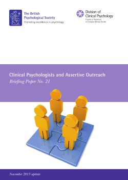 Clinical psychologists and assertive outreach
