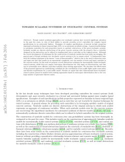 Towards Scalable Synthesis of Stochastic Control Systems