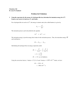 Problem Set 8 Solutions - Illinois State Chemistry