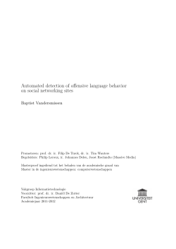 Automated detection of offensive language behavior on social