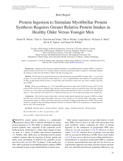 Protein Ingestion to Stimulate Myofibrillar Protein Synthesis