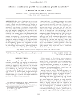 Effect of selection for growth rate on relative growth in rabbits