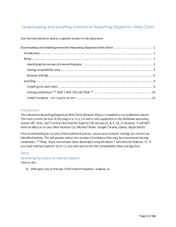 Downloading and Installing Interactive Reporting - UW