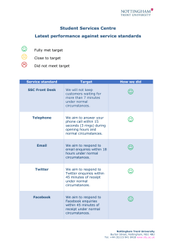 monthly performance summary - Nottingham Trent University