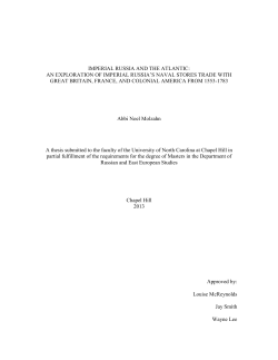 IMPERIAL RUSSIA AND THE ATLANTIC: AN EXPLORATION OF