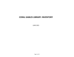 coral gables library: inventory