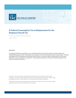 A Federal Consumption Tax as Replacement for