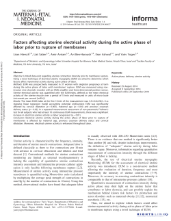 Factors affecting uterine electrical activity during the - OB