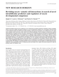 NEW RESEARCH HORIZON Revisiting oocyte&ndash;somatic cell