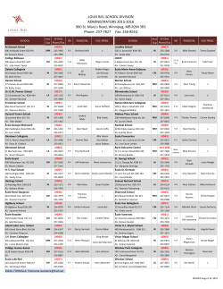 LOUiS RiEL SCHOOL DIVISION ADMINISTRATORS 2015