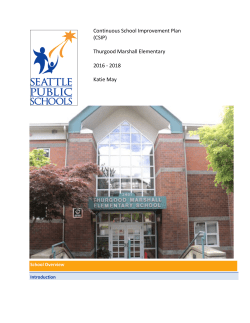 Continuous School Improvement Plan (CSIP) Thurgood Marshal